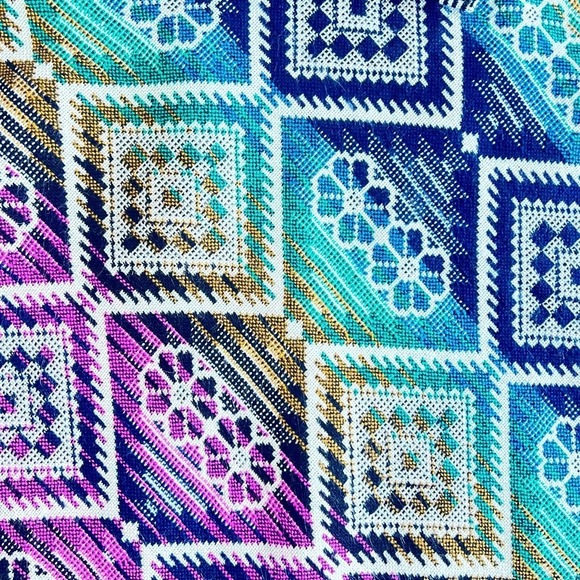 Boho Woven Poncho Womens One Size Colorful Tassels Fringe Geometric Boho Tribal - Picture 10 of 11